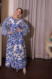 SUMMER 2 piece Silk printed coord kaftan - kp1130