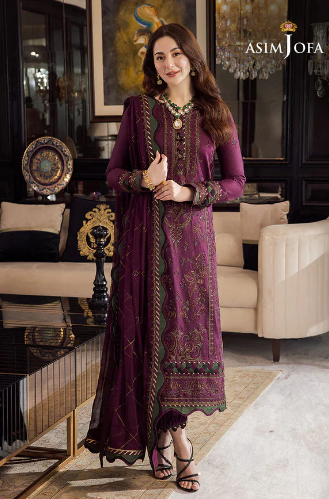 Asim Jofa - Summer 3PC Lawn Embroidered Suit - KP1104