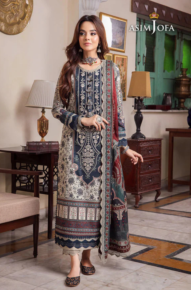 Asim Jofa - Summer 3PC LAWN Digital Print Dress - KP1143