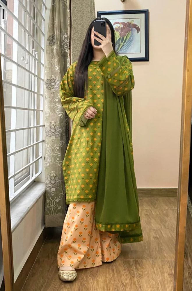 Khaadi - Summer 3PC Lawn Digital Print Dress - KP1153