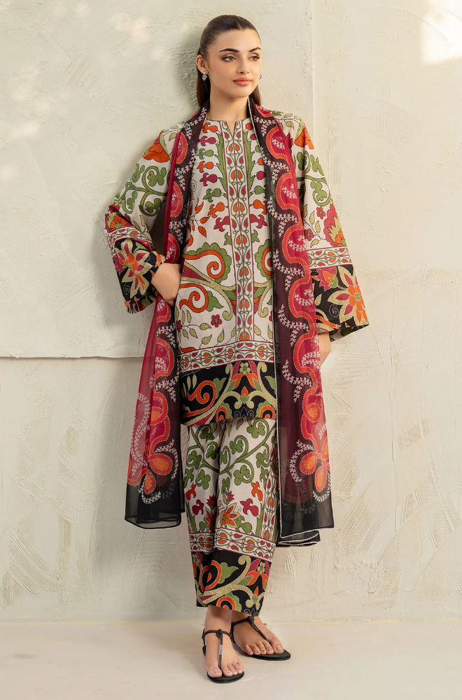 Baroque - Summer 3PC Lawn Digital Print Dress - KP1158