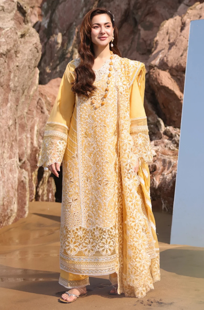 Qalamkar - Summer 3PC Lawn Chikenkari Embroidered Shirt - KP1108
