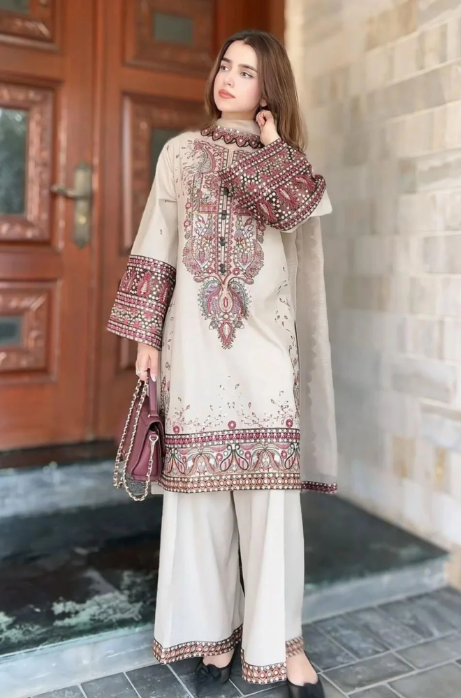 Batik - Summer 3PC Lawn Embroidered Suit - KP1174