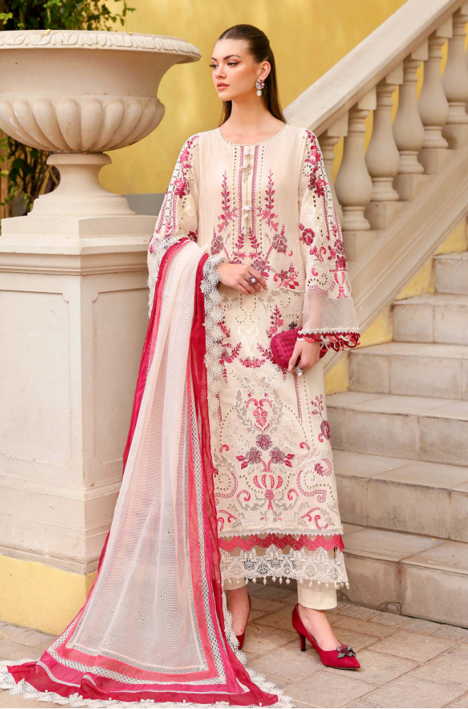 MARIA.B -Summer 3PC Lawn ChickenKari Embroidered Suit-KP1182