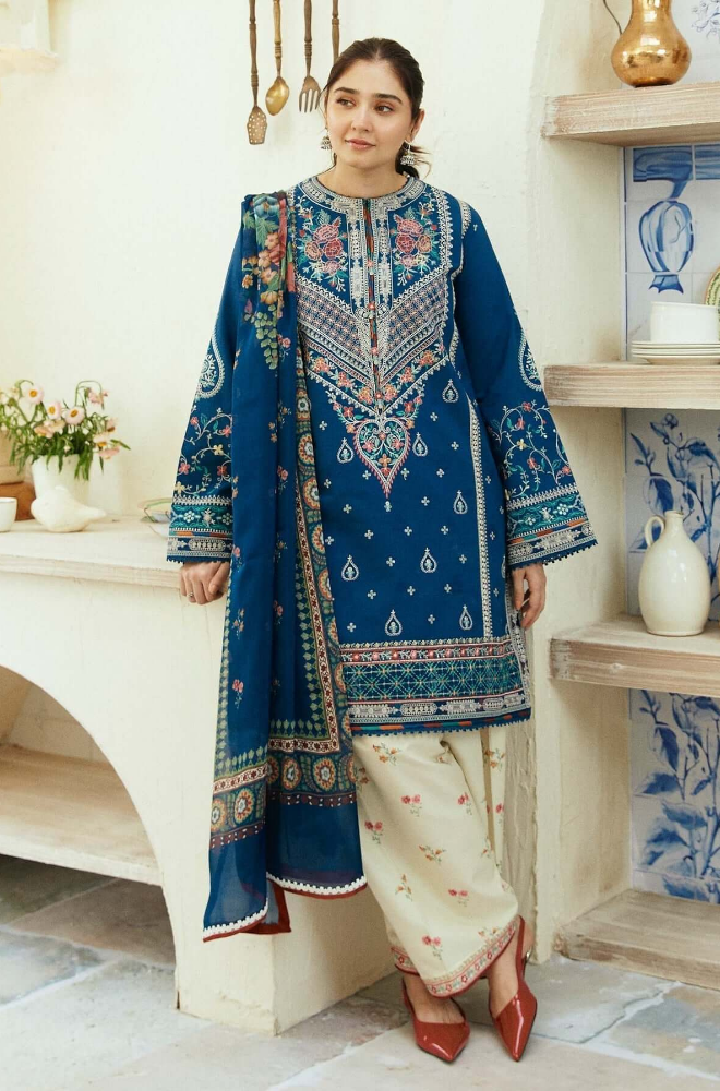 Zara Shahjahan - Summer-3PC Lawn Embroidered Suit - kp1196
