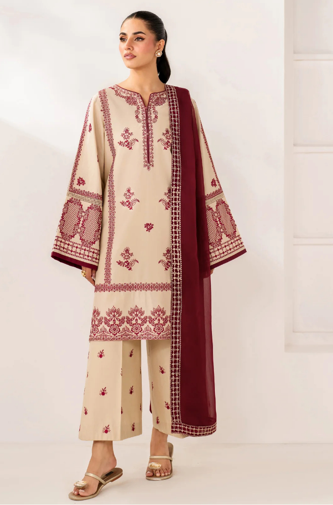 Baroque - Summer-3PC Lawn Embroidered Suit - kp1201