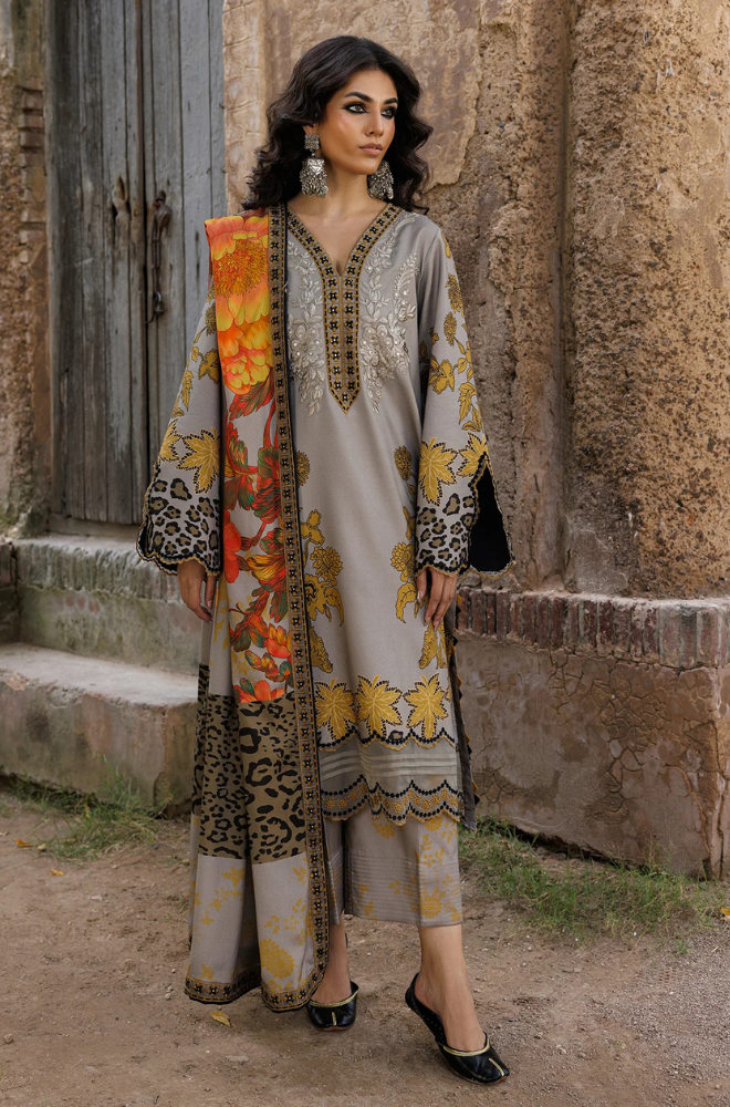 Charizma - Winter 3PC Karandi Digital Print Dress - KP33420