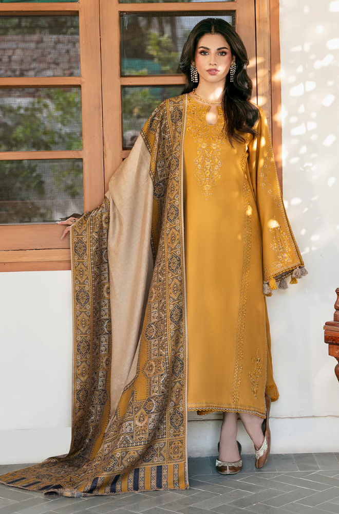 izel - Winter 3PC Dhanak Embroidered Suit - kp33103