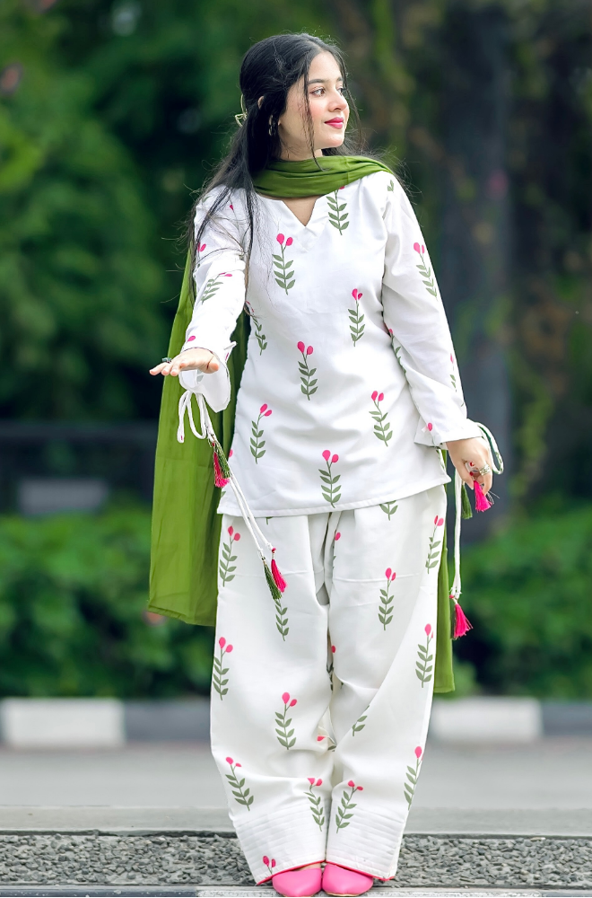 Kashaf - 3 piece Lawn frock style Printed suit -KP1253