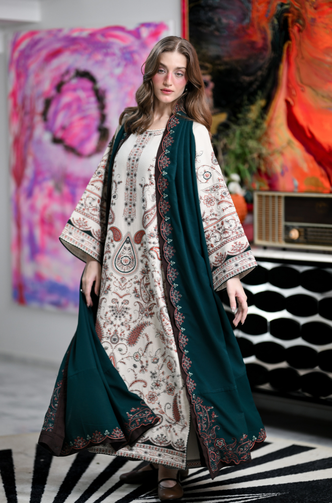 ZAIB - Winter 3PC Dhanak Embroidered Suit - kp1273