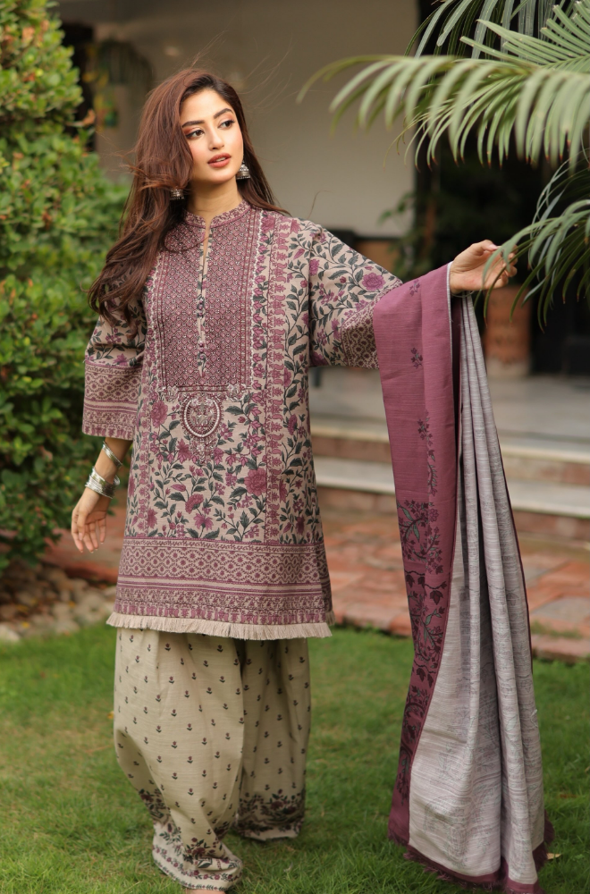 Sapphire - Winter 3PC Karandi Digital Print Dress - KP1311