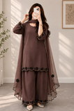 Bunaai - Winter-3PC Shamooz Silk Embroidered Suit - kp1312