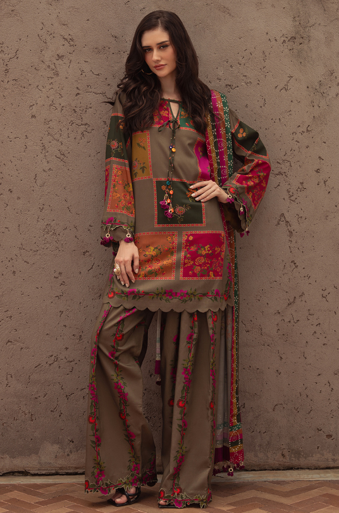 Charizma - Winter 3PC Karandi Digital Print Dress - KP3387