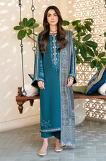 Izel - Winter 3PC Dhanak Embroidered Suit - kp33104