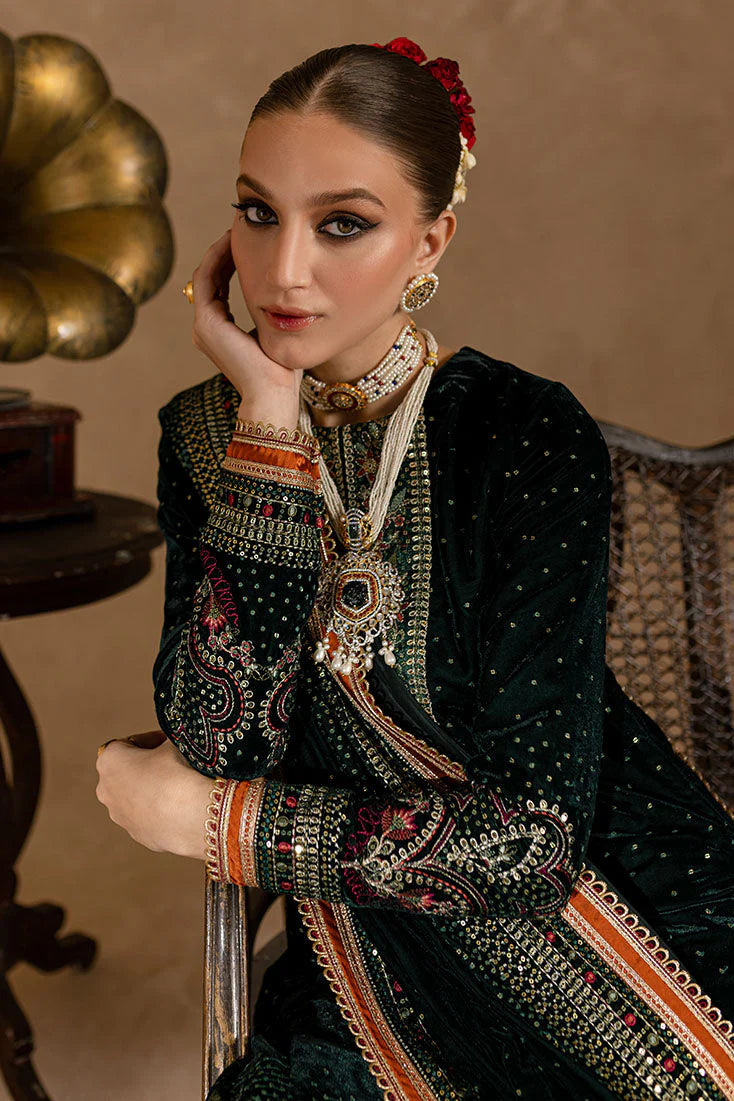 Ansub jahangir Embroidered Velvet 3piece suit - KP2019