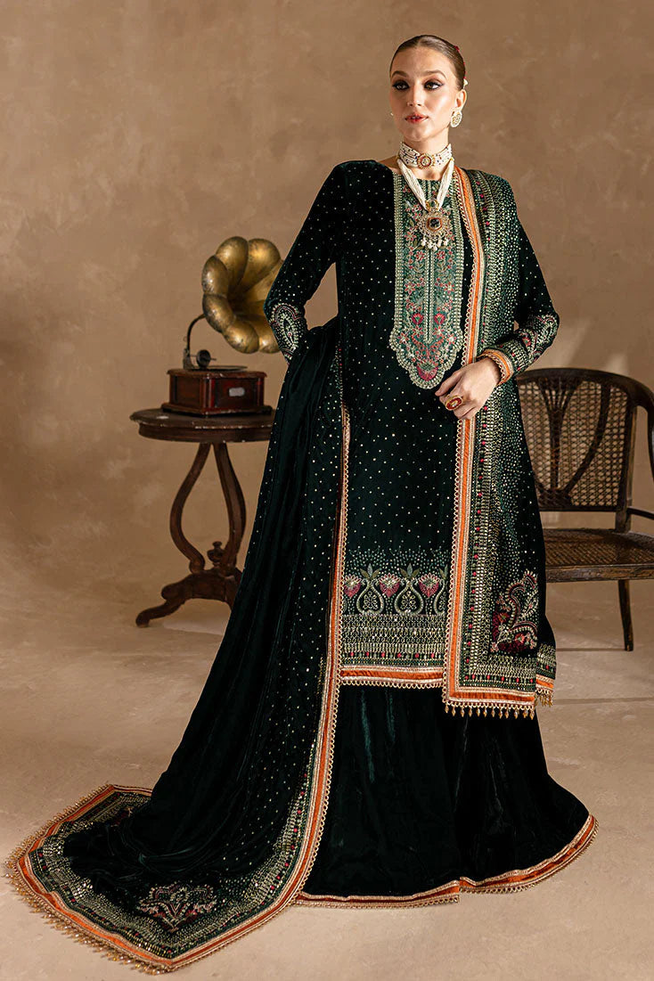Ansub jahangir Embroidered Velvet 3piece suit - KP2019