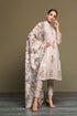 KP589-WINTER 3PC Dhannak Embroidered suit with Printed Shawll