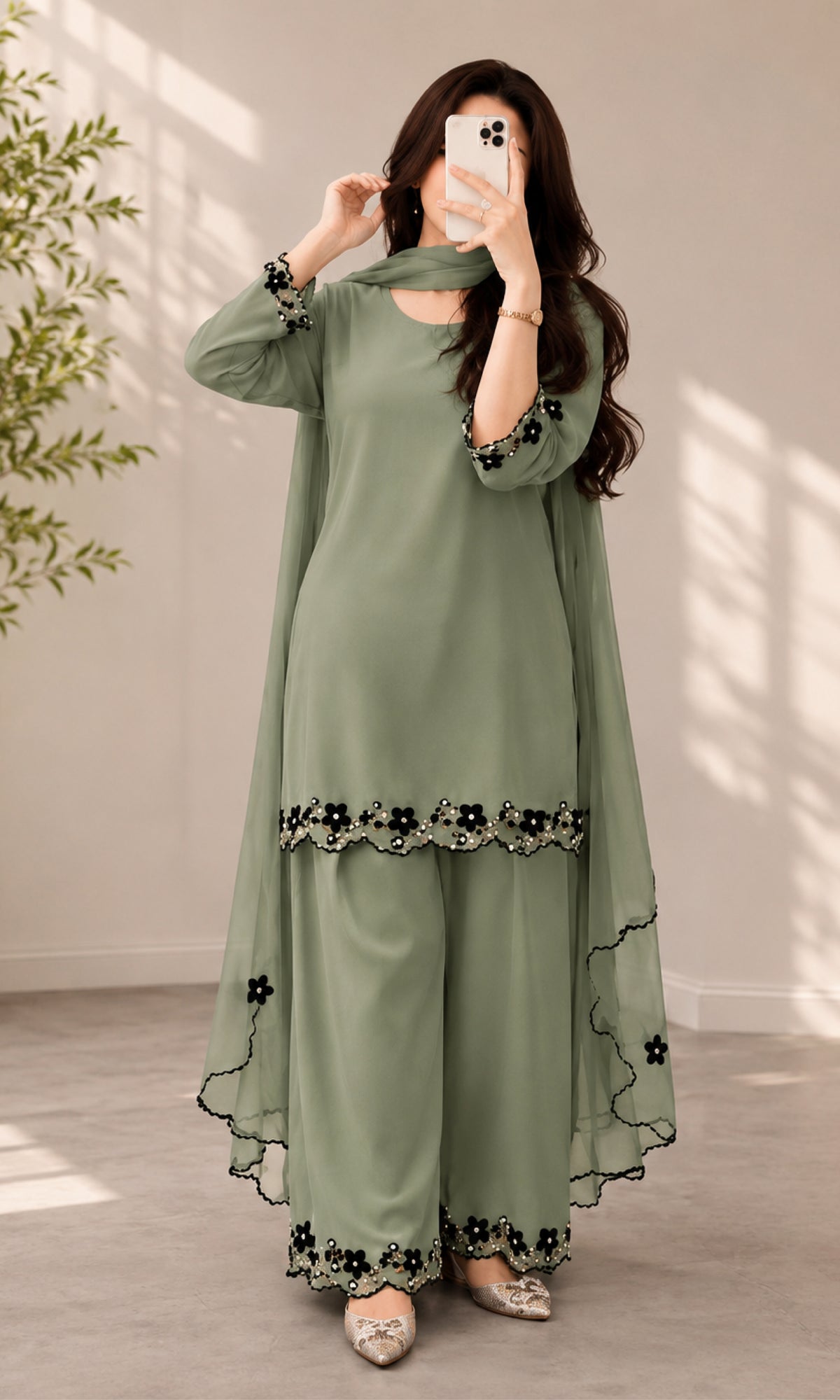 Bunaai - Summer-3PC Lawn Embroidered Suit - kp1250