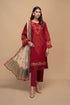 kp795-SUMMER 3PC Lawn Embroidered Shirt With Printed Monar Dupatta