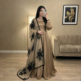 Bunaai - Winter - Frock Silk Embroidered Suit - kp1329