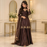 Bunaai - Winter -3PC Silk Embroidered Suit - kp1325