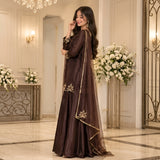 Bunaai - Winter -3PC Silk Embroidered Suit - kp1325