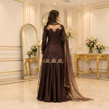 Bunaai - Winter -3PC Silk Embroidered Suit - kp1325