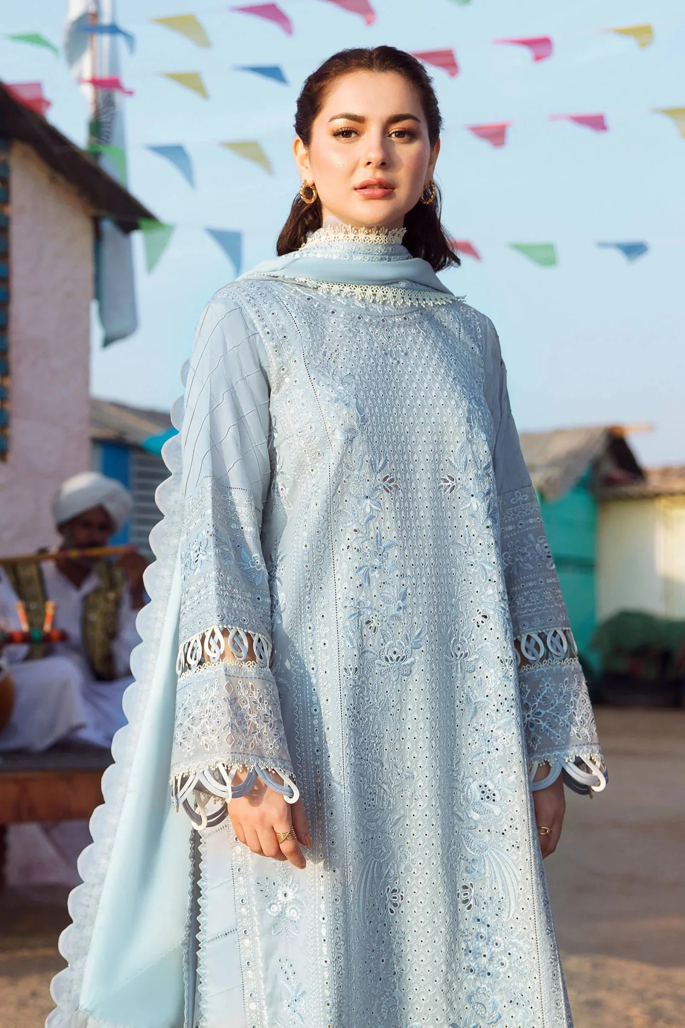 Crimson - 3PC Lawn ChickenKari Embroidered Suit - kp1092